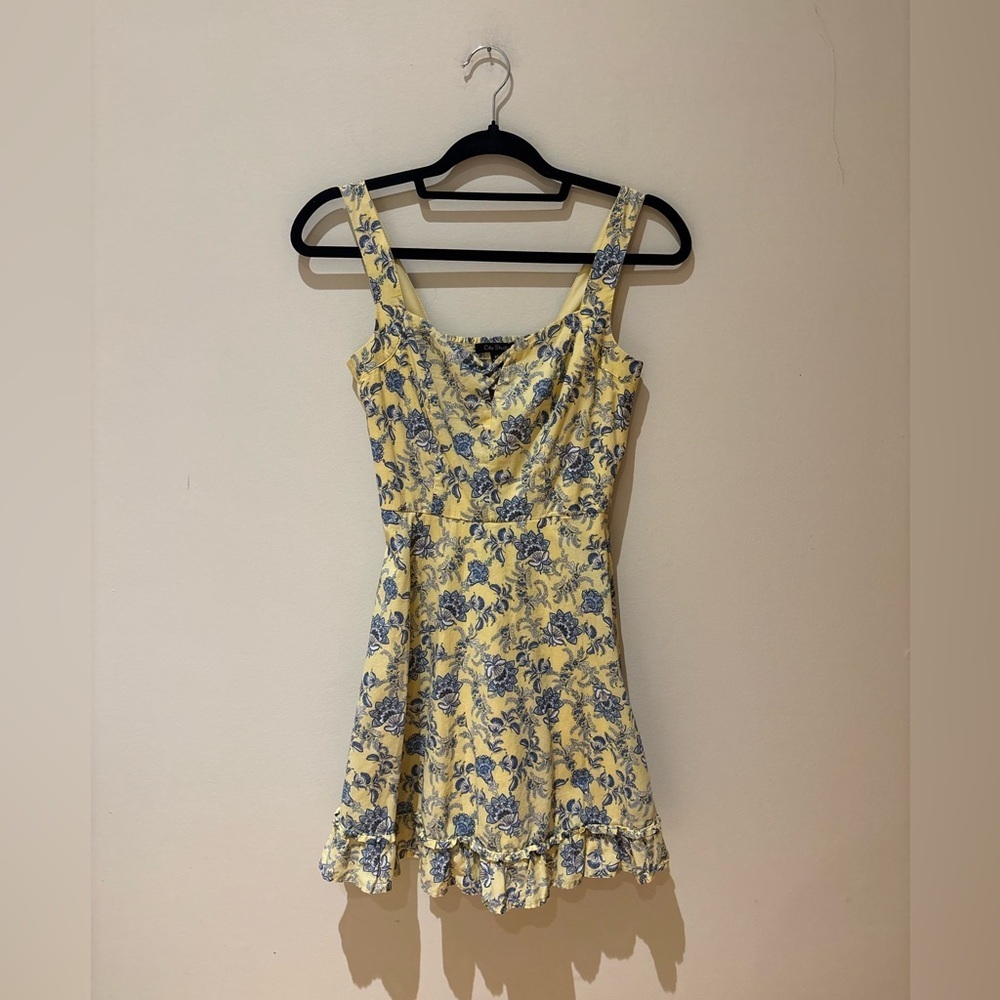 City Studio Floral Dress in Yellow and Blue